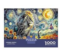 León Estrellado 1000 Piezas girasols Rompecabezas Clásico De Cartulina Premium para Adultos, Desafío Difícil E Imposible, Actividad para Días Lluviosos 52x38cm/1000pcs