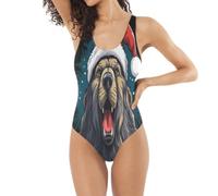 LeóN Festivo Rojo Navidad Bañadores de Mujer Traje de Una Pieza Bañador Ropa de Baño Monokini para Chica
