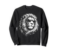 León Fresco con Gafas de Sol Retro con diseño de Cara seria para Hombre Sudadera