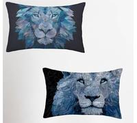 LeóN Funda Cojin 25x45cm Juego de 2, Abstracto Rectangular Funda Almohada con Cremallera Oculta, Impermeable Lino Fundas Cojines, Fundas de Cojines para Sofá Cama Silla o Jardín, Regalo Mujer 8-2257