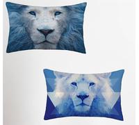 LeóN Funda Cojin 40x60cm Juego de 2, Animal Rectangular Funda Almohada con Cremallera Oculta, Suave Terciopelo Fundas Cojines, Fundas de Cojines para Sofá Cama Silla o Jardín, Regalo Mujer 7-8014