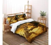 León Guepardo Funda Edredon 3 Piezas 3D Estampado Clash Savanna Beasts con Cremallera Y Funda De Almohada Double（200x200cm） Microfibra Ropa De Cama para Adultos Y Niñas