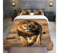 LeóN Juego de Ropa de Cama Animales Salvajes Funda Nordica Reversible con Funda Edredon 155x220 cm Microfibra y 2 x Fundas de Almohada 50x75 cm