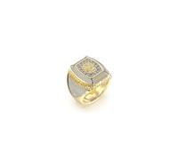 Guess - Anillo para hombre, color dorado, acero inoxidable, no es una piedra preciosa, Acero inoxidable, No es una piedra preciosa