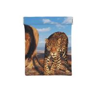 León, Leopardo y Tigre luchan por la Comida Impresa., Squeeze Top Wallet Bolsa de Almacenamiento para Mujer Monedero pequeño Bolsa de Cambio