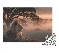 León Lying on The Savannah in The Sun Rompecabezas para Adultos || De Diversión Familiar 1000pcs (75x50cm)