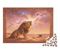 León Majestuoso Puzzle de 1000 Piezas Papel para Adultos Cielo Estrellado Mágico Puzzle para Toda la Familia Relajante Decoración Regalo 52x38cm/1000pcs