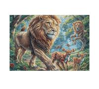 León mar de Flores Rompecabezas 300 Piezas Cartón Grueso para Coleccionistas Animal Mascota Fauna Silvestre Noches De Cita Mejora Concentración Ocio En Casa Regalo Reyes Magos 300 PCS