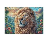 León mar de Flores Rompecabezas 300 Piezas Cartón Resistente para Mayores Reunión Familiar Juegos Desarrollo Lógica Detalle San Valentín Calidad 300 PCS/40x28cm