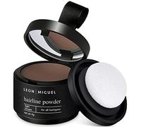 LEON MIGUEL Polvo de aplicación - Hairline Powder como corrector de pelo resistente al agua, para mujeres y hombres, maquillaje invisible para la densificación del cabello, 4 g, marrón claro