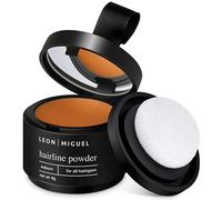 LEON MIGUEL Polvo para la línea del cabello, cubre y oculta instantáneamente las líneas de cabello que retroceden, cabello debilitado, resistente al agua 4g MARRÓN ROJIZO