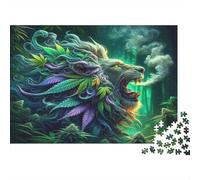 León Místico Bosque Puzzle de 1000 Piezas Papel Puzzle para Adultos Estilo Fantasía Relajación Decoración Hogar Regalo 38x26cm/1000pcs