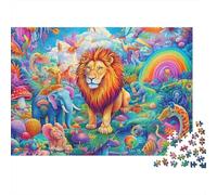 León Mundo Animal Colorido Puzzle para Adultos Puzzle de 1000 Piezas Papel Relajación Decoración Regalo 38x26cm/1000pcs