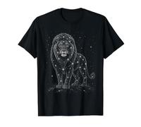 León Naturaleza Amante Cielo Estrellado Vintage Wildlife Graphic Camiseta gráfica económica, Hombre, Negro, M
