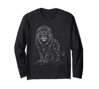 León Naturaleza Amante Cielo Estrellado Vintage Wildlife Graphic Manga Larga