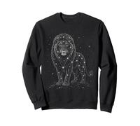 León Naturaleza Amante Cielo Estrellado Vintage Wildlife Graphic Sudadera