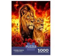 León par Rosa Fuego 1000 Piezas Puzzle Clásico Paquete De Puzzle, Cartón Premium - Hit Entre Los Mayores, Regalo De Inauguración, Diversión En Casa O Fiestas 38x26cm/1000pcs