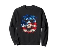 León patriótico bandera estadounidense 4 de julio León animal africano Sudadera