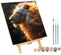 LeóN Pintar por Numeros con Marco, Pintar por Numeros Flame, DIY Manualidades Adultos, Paint by Numbers Adult Kit con Pinturas Acrílicas y Pinceles, Decoración Hogar, Regalo Mujer 100x135cm 9-2476