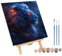 LeóN Pintar por Numeros con Marco, Pintar por Numeros Flame, DIY Manualidades Adultos, Paint by Numbers Adult Kit con Pinturas Acrílicas y Pinceles, Decoración Hogar, Regalo Mujer 100x135cm 4-2977