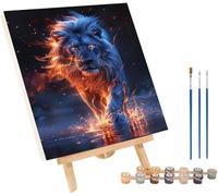 LeóN Pintar por Numeros con Marco, Pintar por Numeros Flame, DIY Manualidades Adultos, Paint by Numbers Adult Kit con Pinturas Acrílicas y Pinceles, Decoración Hogar, Regalo Mujer 100x130cm 3-1223