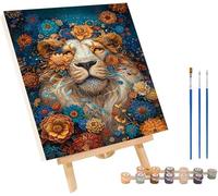 LeóN Pintar por Numeros con Marco, Pintar por Numeros Flor, DIY Manualidades Adultos, Paint by Numbers Adult Kit con Pinturas Acrílicas y Pinceles, para Decoración Hogar, Regalo Mujer 100x135cm 7-8797