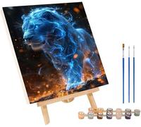 LeóN Pintar por Numeros con Marco, Pintar por Numeros SueñO, DIY Manualidades Adultos, Paint by Numbers Adult Kit con Pinturas Acrílicas y Pinceles, para Decoración Hogar, Regalo Mujer 50x65cm 1-2989
