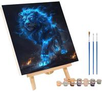 LeóN Pintar por Numeros con Marco, Pintar por Numeros SueñO, DIY Manualidades Adultos, Paint by Numbers Adult Kit con Pinturas Acrílicas y Pinceles, Decoración Hogar, Regalo Mujer 100x130cm 9-6005