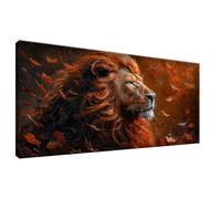 León Pintura de Diamante 5D Completa Kit Diamond Painting Hojas Manualidades Adultos, Cuadro Diamantes Cristal Art Punto de Cruz Set para Decoración Pared Hogar, Regalo dia del Padre 40x80cm 0Z-379