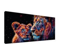 León Pintura de Diamante 5D Completa Kit Diamond Painting Leopardo Manualidades Adultos, Cuadro Diamantes Cristal Art Punto de Cruz Set para Decoración Pared Hogar, Regalo dia del Padre 45x90cm 0Z-307