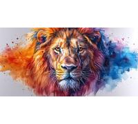 León Pintura Diamante, 5D Diamond Painting Kit Completo, DIY Dibujos con Diamantes, Bricolaje Diamond Painting para Adultos, Bordado Pintura al óleo, Resina, Decoración de Hogar 70x140cm Animal 1J-264