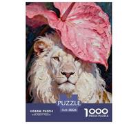 León Puzzle 1000 Piezas Animales - Colección Artística, Experiencia Zen En Casa, Packaging Cuidado, Póster, 38x26cm/1000pcs