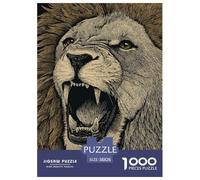 León Puzzle 1000 Piezas Animals - Colección Artística, Experiencia Zen En Casa, Packaging Cuidado, Póster, 38x26cm/1000pcs