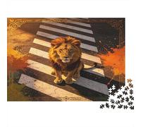 León Puzzle de 1000 Piezas Juego de Puzzle 1000 Piezas Papel para Adultos Paso de Cebra Escena Urbana Relajación Hogar Regalo Familia 70x50cm/1000pcs