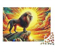 León Puzzle De Madera para Adultos Divertido 500 Piece Cromático Otro Reino Decoración Hogar, Juego Intelectual, Alivio del Estrés, Juego Educativo, Reto Educativo