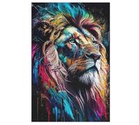 León Puzzles de madera 1000 piezas para adultos, póster Jigsaw Puzzle, diseño único juguete educante para adolescentes y niños (78 × 53 cm)