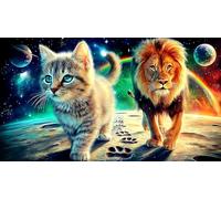 León Puzzles Imposible,desafío for Adults Juego edugatoivo 1000 Piezas Obra de Arte de Juego de para Adultos, Regalos a Partir de 14 Años 75x50cm/1000pcs