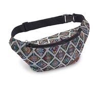 Leon Riñonera Bauchtasche Hüfttasche 100% Algodón Fanny Pack Belly Belt Moon Bag Bumbag Boho Hippie Tribal para Mujer y Hombre, Talla única para todos