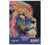 León Rompecabezas 1000 Piezas Animals - Desafío para Adultos, Impresión HD Mate, Decoración Mural, Caja Regalo, 70x50cm/1000pcs