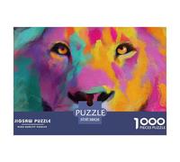 León Rompecabezas 1000 Piezas Animals - Desafío para Adultos, Impresión HD Mate, Decoración Mural, Caja Regalo, 38x26cm/1000pcs