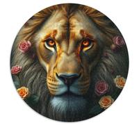 León Rompecabezas De Redondo 1000 Piezas Adultos para Niños Animales Das Tier Animales Salvajes Bestia Circular Puzzle Niños Juguete Educativo para Decoración del Hogar Imposible (67.5x67.5cm)