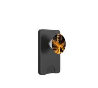 León Rugido Luna Llena Sabana Cielo Noctur PopSockets PopWallet para MagSafe