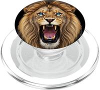 León Rugiente Cabeza De León Arte Animal Salvaje PopSockets PopGrip para MagSafe