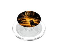 León Sabana Noche Luna Celestial Raya Vida Silvestre PopSockets PopGrip para MagSafe