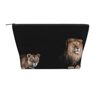 León Salvaje y Tigre, Bolsa de artículos de tocador Bolsa de Maquillaje Bolsa de cosméticos Bolsa de artículos de tocador de Viaje portátil