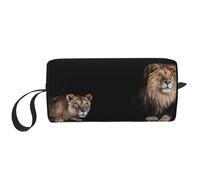 León Salvaje y Tigre, Bolsa de Maquillaje Bolsa de cosméticos Bolsa de artículos de tocador de Viaje portátil Bolsa de Maquillaje