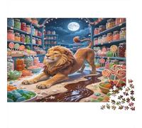 León Tienda de Dulces Puzzle de 1000 Piezas para Adultos Papel Noche Mundo Dulce Puzzle para Toda la Familia Relajación Decoración Regalo 70x50cm/1000pcs