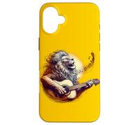 León Tocando Guitarra Divertido Rock Music Guitarra Le Carcasa para iPhone 16 Plus