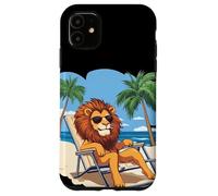 León viviendo su mejor vida en unas vacaciones tropicales Carcasa para iPhone 11