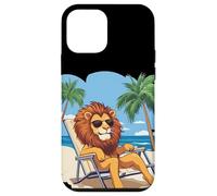 León viviendo su mejor vida en unas vacaciones tropicales Carcasa para iPhone 12 mini